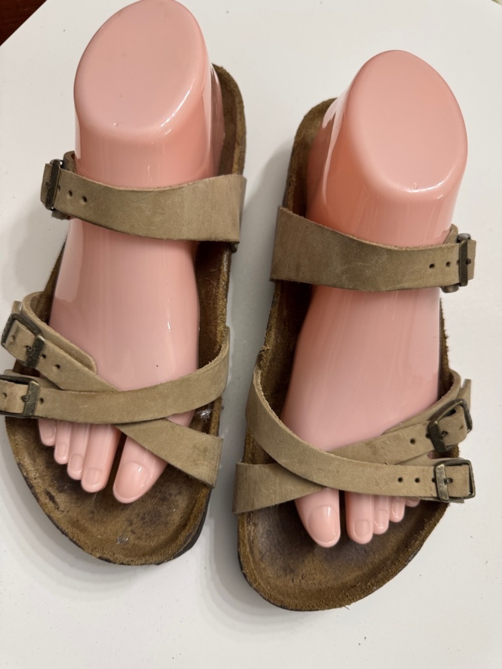 Birkenstock Suede Strappy Women's Slippet  in Tan - Unbranded 39